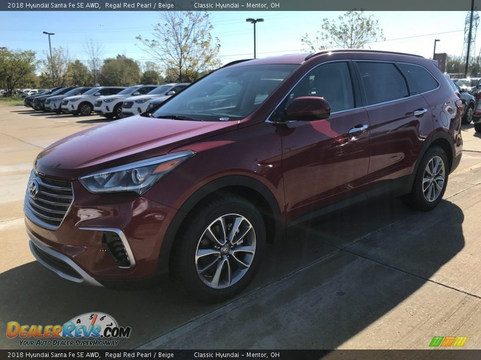 2018 Hyundai Santa Fe SE AWD Regal Red Pearl / Beige Photo #1