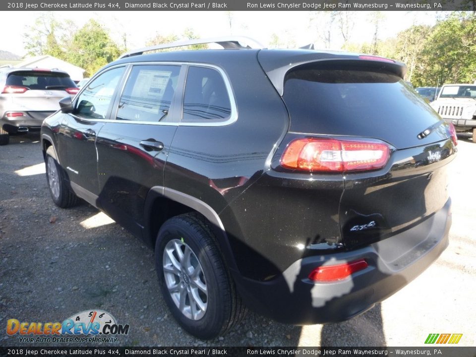 2018 Jeep Cherokee Latitude Plus 4x4 Diamond Black Crystal Pearl / Black Photo #2
