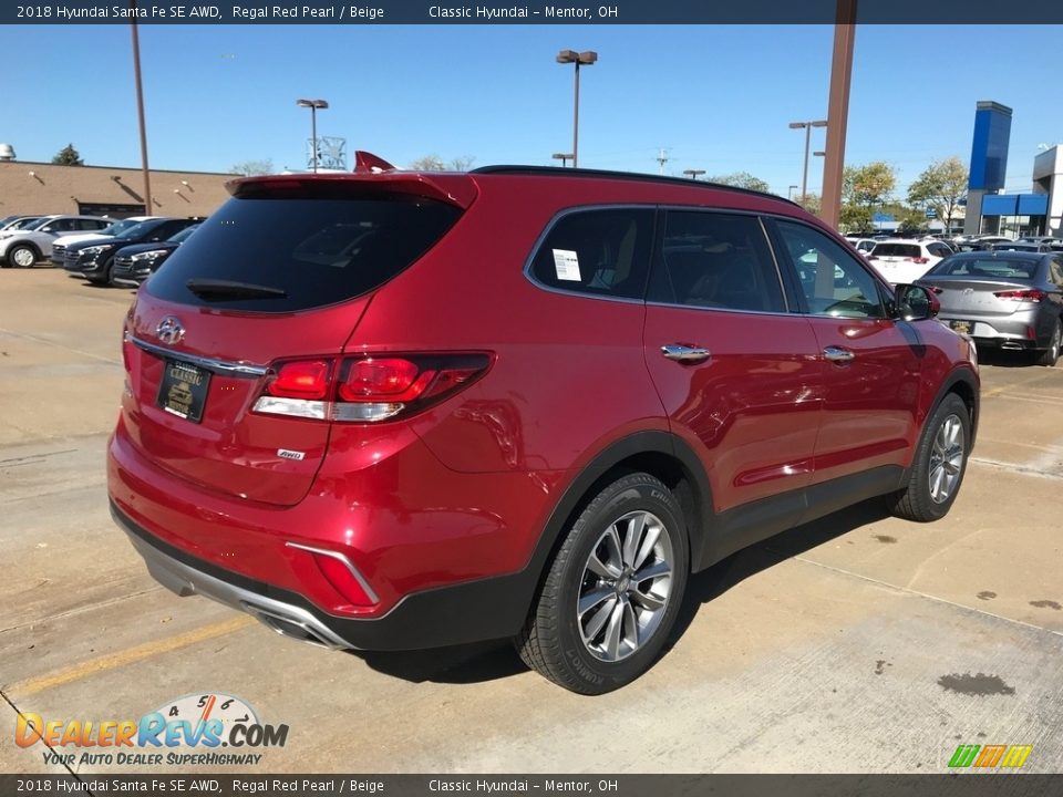 2018 Hyundai Santa Fe SE AWD Regal Red Pearl / Beige Photo #2