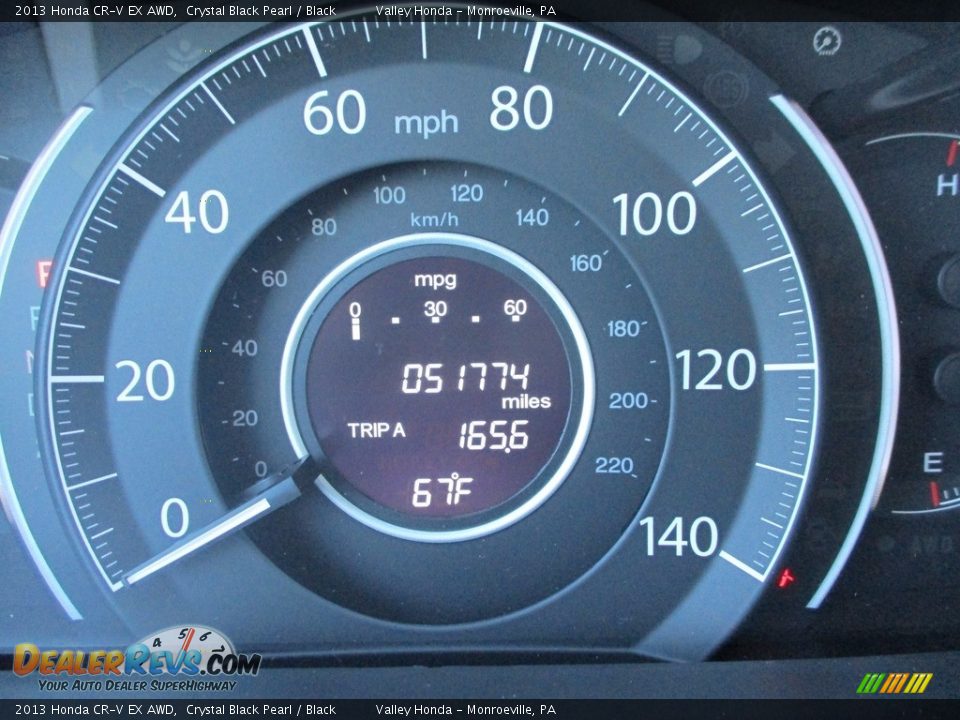 2013 Honda CR-V EX AWD Crystal Black Pearl / Black Photo #20