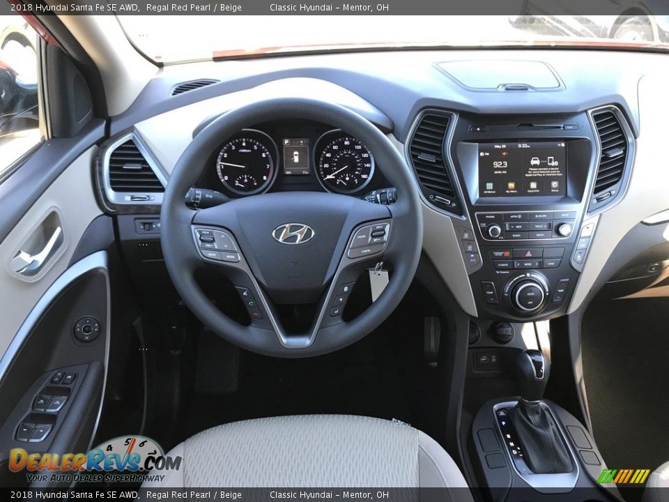 2018 Hyundai Santa Fe SE AWD Regal Red Pearl / Beige Photo #3