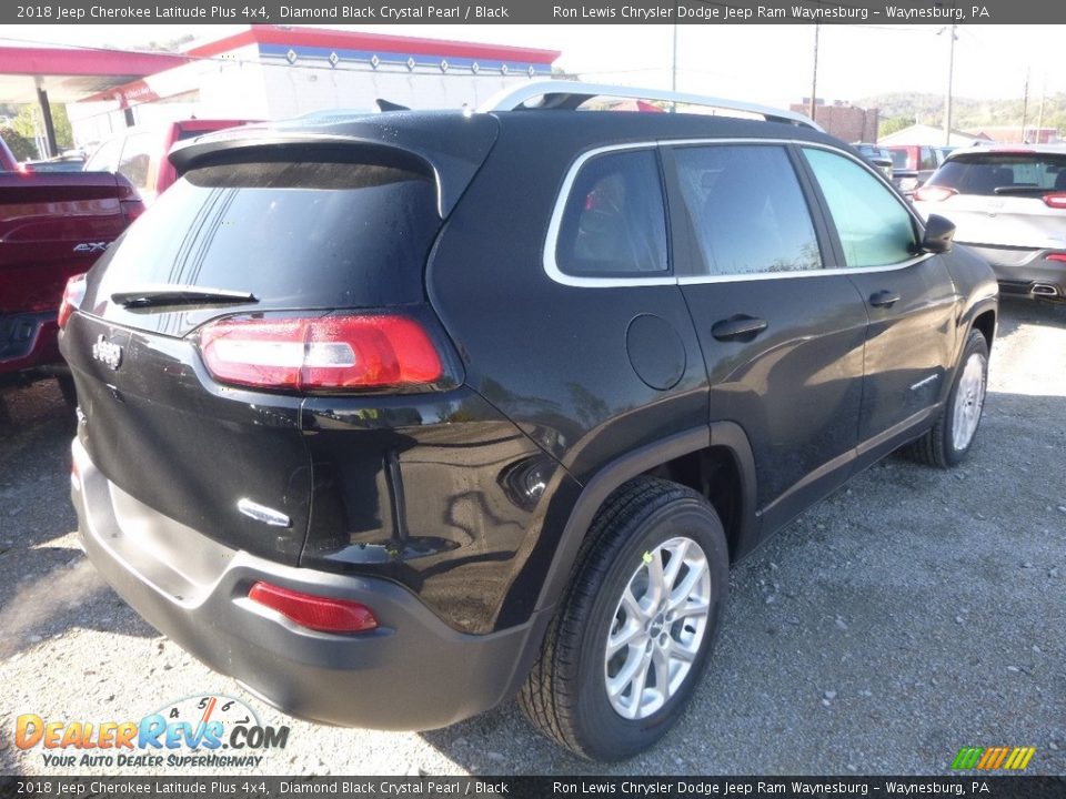 2018 Jeep Cherokee Latitude Plus 4x4 Diamond Black Crystal Pearl / Black Photo #4