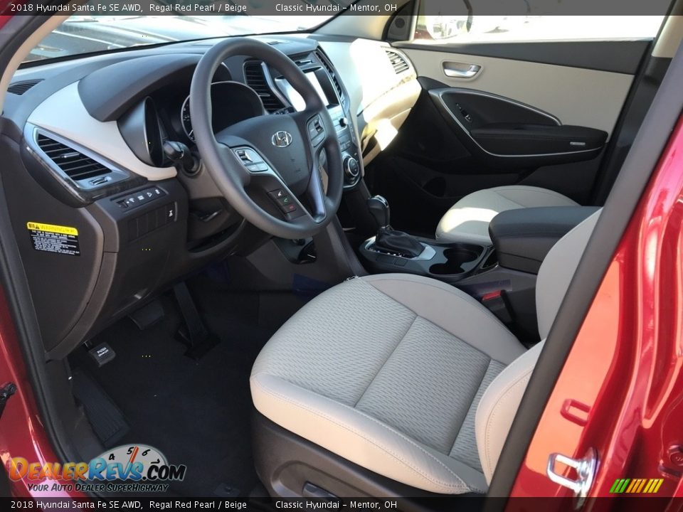2018 Hyundai Santa Fe SE AWD Regal Red Pearl / Beige Photo #4