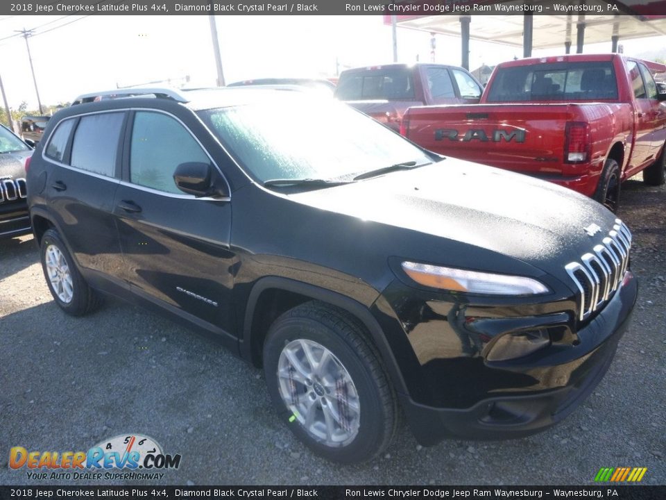 2018 Jeep Cherokee Latitude Plus 4x4 Diamond Black Crystal Pearl / Black Photo #6
