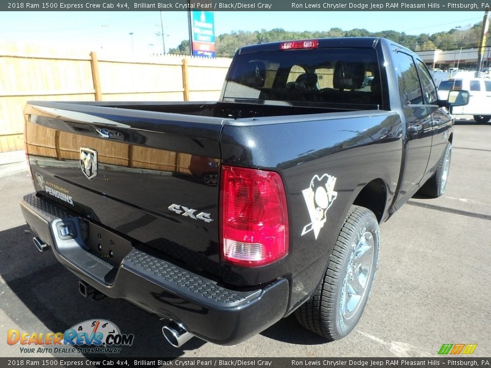 2018 Ram 1500 Express Crew Cab 4x4 Brilliant Black Crystal Pearl / Black/Diesel Gray Photo #5