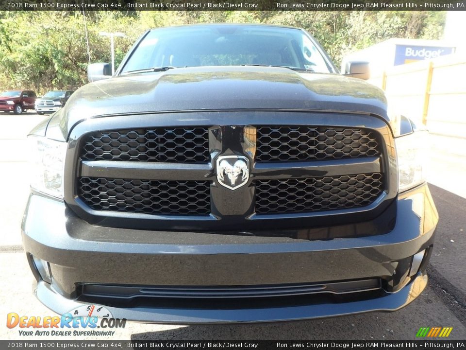 2018 Ram 1500 Express Crew Cab 4x4 Brilliant Black Crystal Pearl / Black/Diesel Gray Photo #8