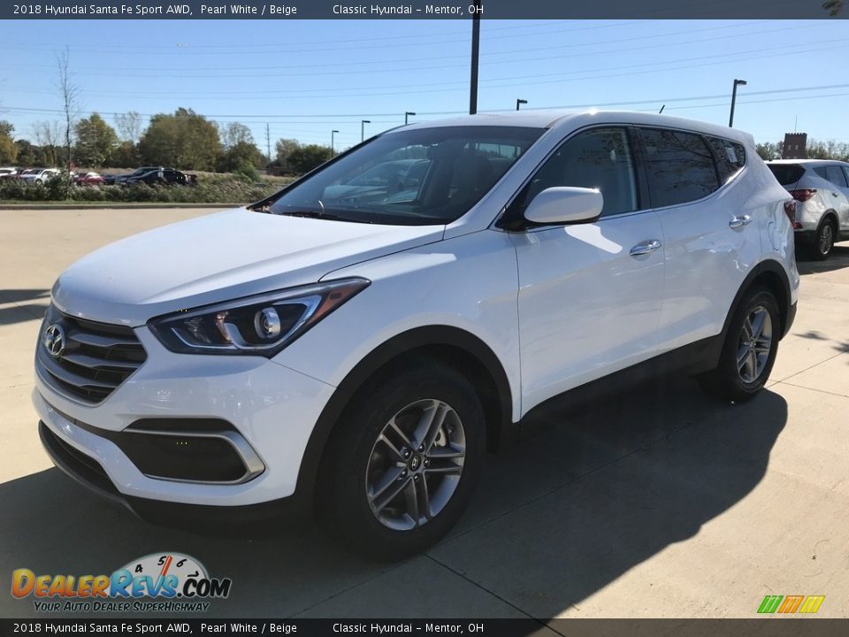2018 Hyundai Santa Fe Sport AWD Pearl White / Beige Photo #1