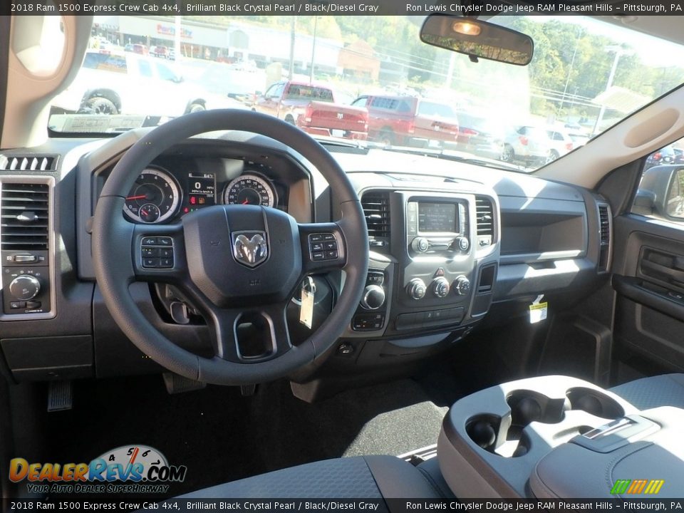 2018 Ram 1500 Express Crew Cab 4x4 Brilliant Black Crystal Pearl / Black/Diesel Gray Photo #12