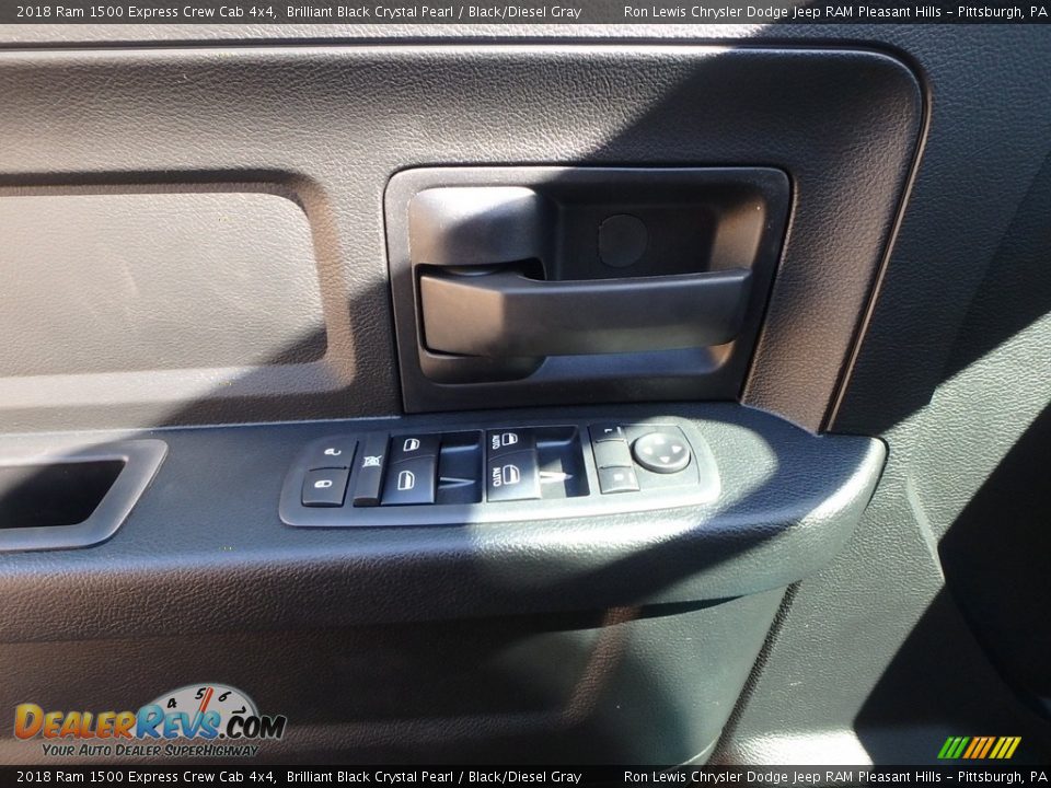 2018 Ram 1500 Express Crew Cab 4x4 Brilliant Black Crystal Pearl / Black/Diesel Gray Photo #13