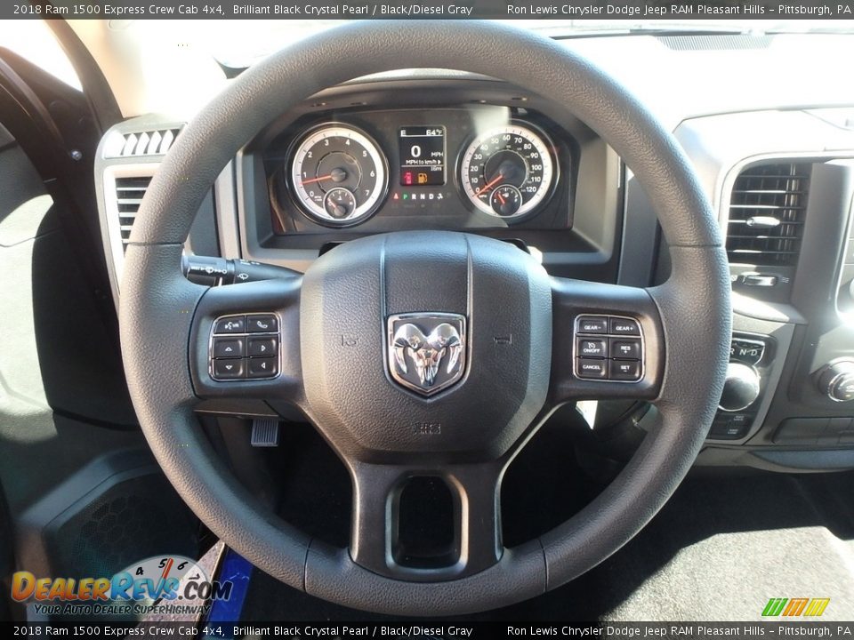 2018 Ram 1500 Express Crew Cab 4x4 Brilliant Black Crystal Pearl / Black/Diesel Gray Photo #18