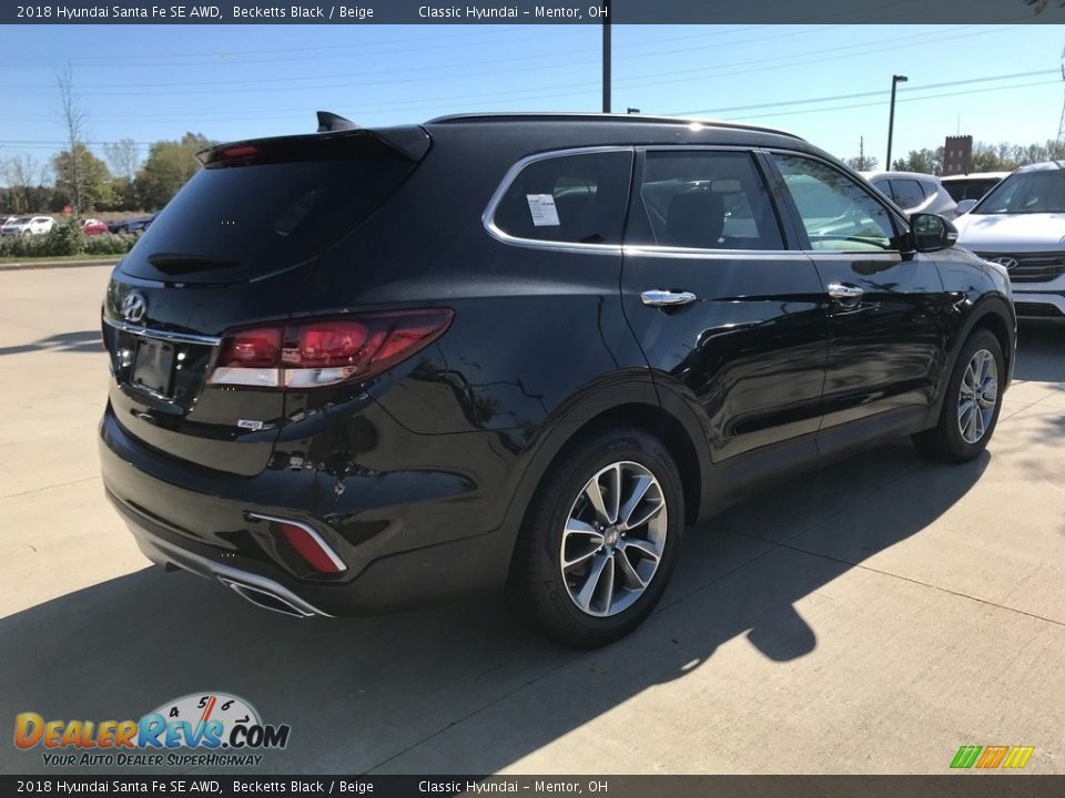 2018 Hyundai Santa Fe SE AWD Becketts Black / Beige Photo #2