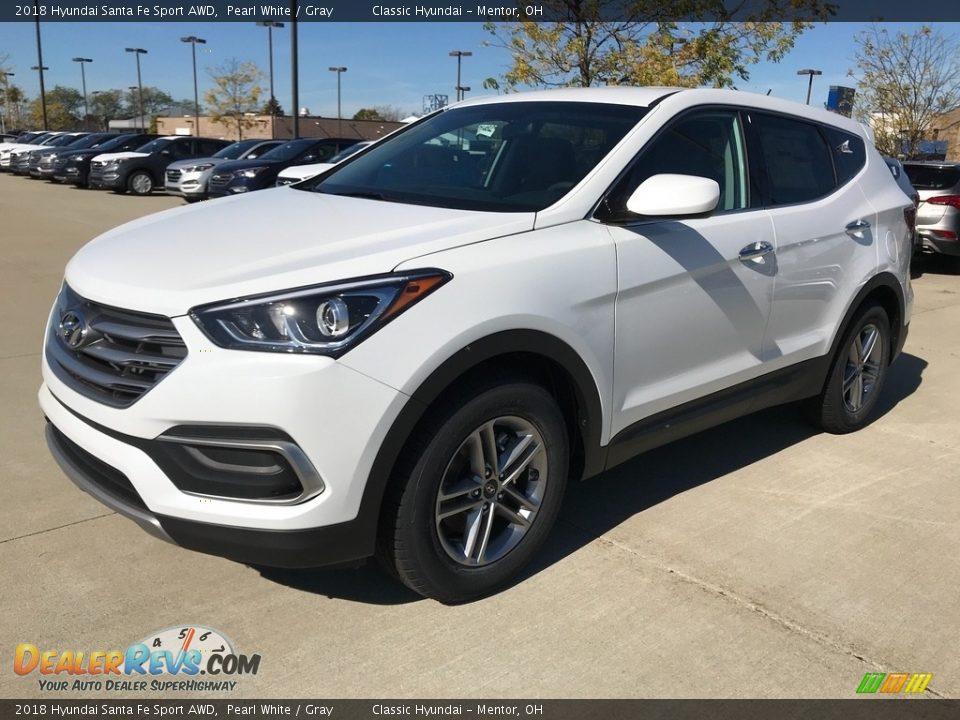 2018 Hyundai Santa Fe Sport AWD Pearl White / Gray Photo #1