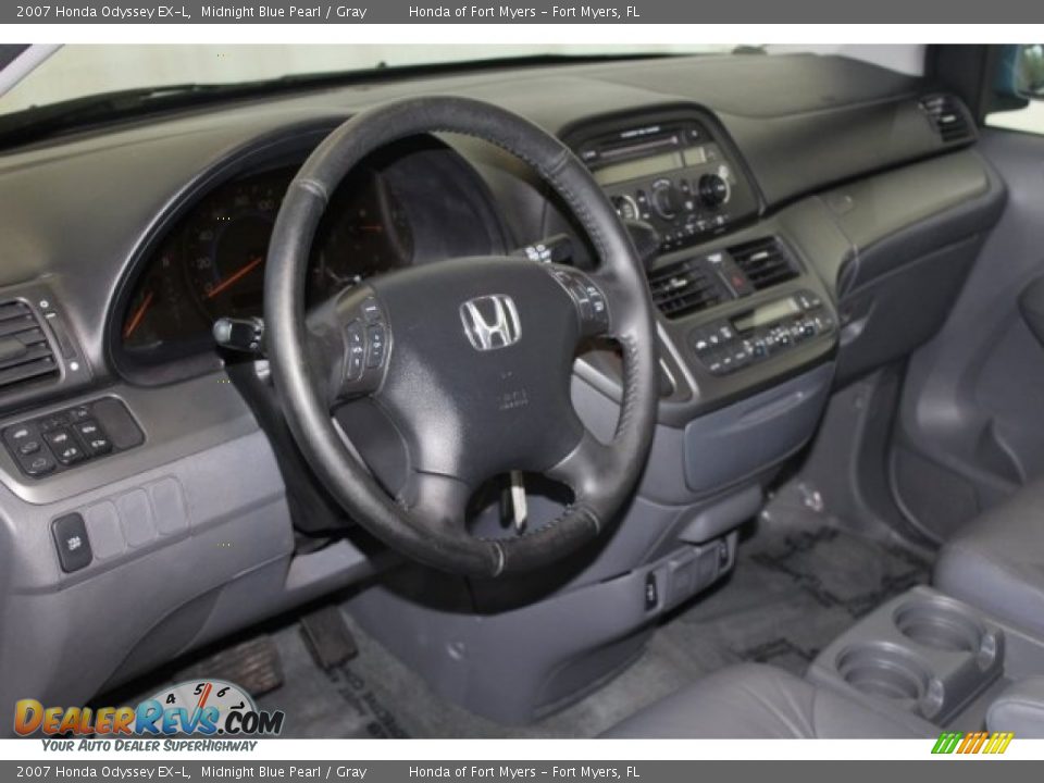 2007 Honda Odyssey EX-L Midnight Blue Pearl / Gray Photo #12