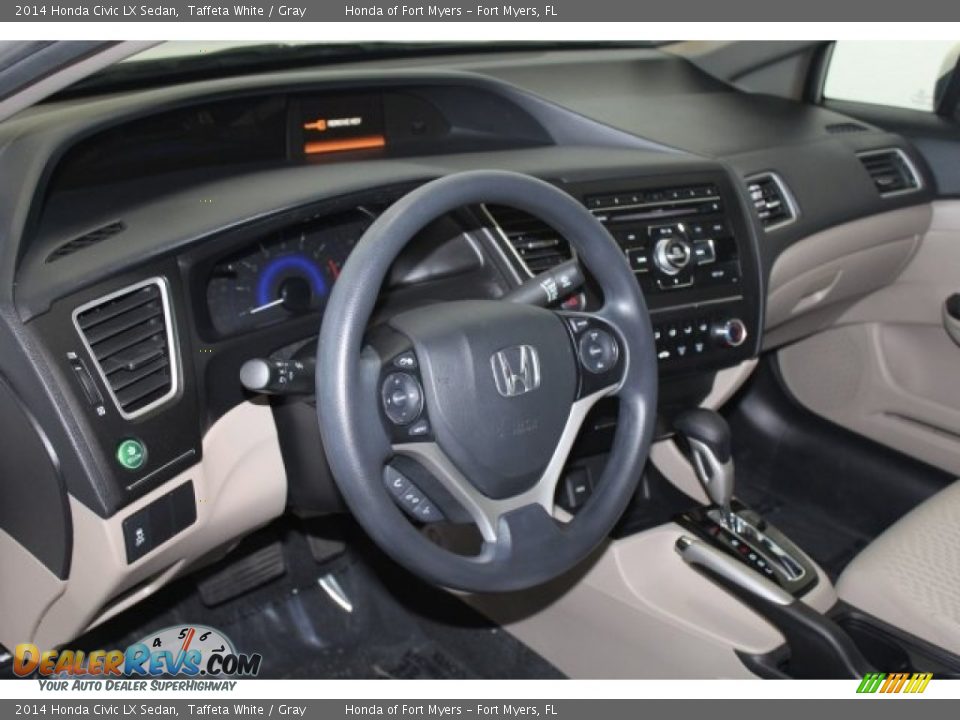 2014 Honda Civic LX Sedan Taffeta White / Gray Photo #12