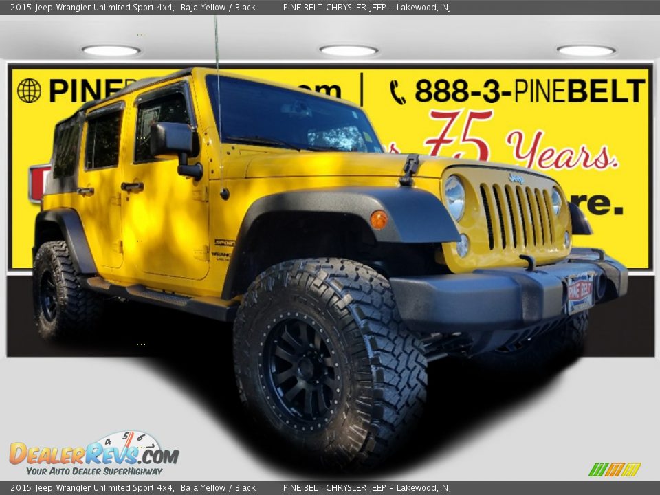 2015 Jeep Wrangler Unlimited Sport 4x4 Baja Yellow / Black Photo #1