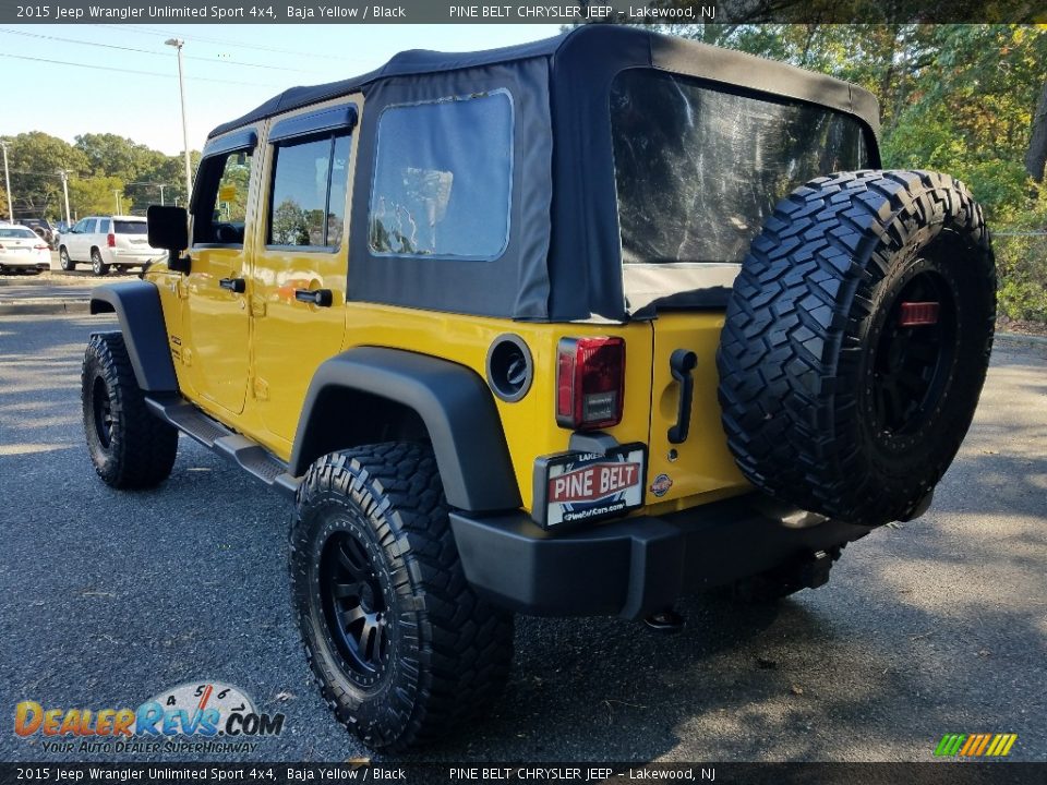 2015 Jeep Wrangler Unlimited Sport 4x4 Baja Yellow / Black Photo #5