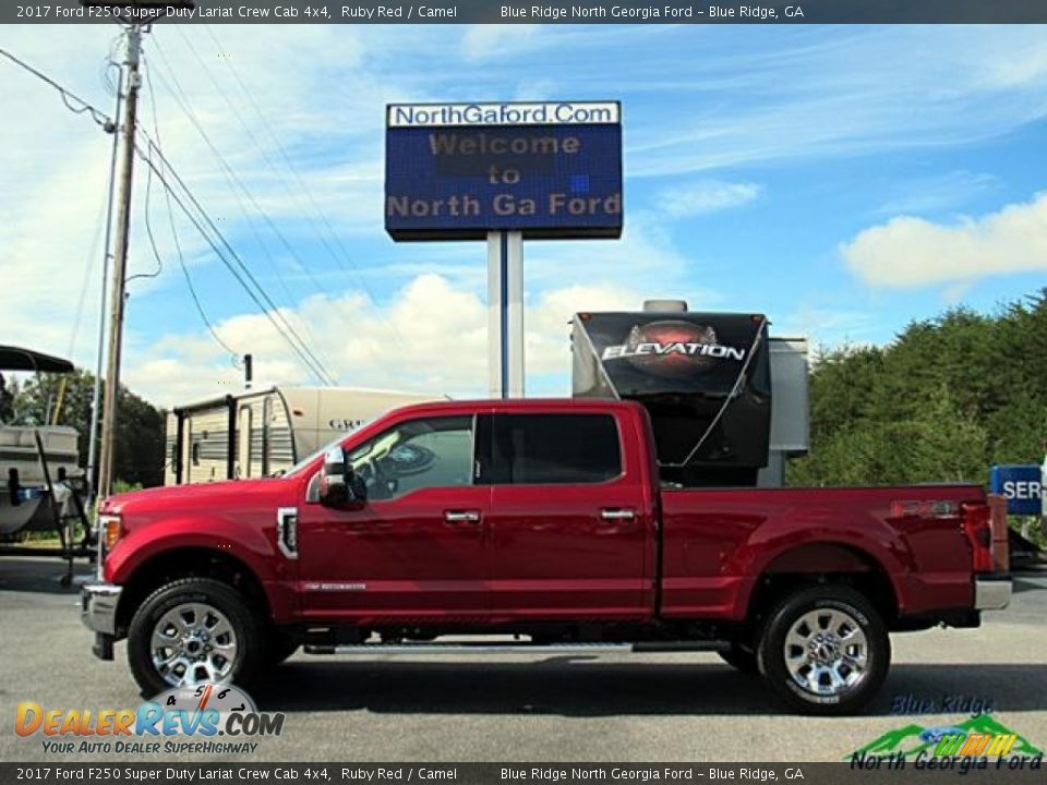 2017 Ford F250 Super Duty Lariat Crew Cab 4x4 Ruby Red / Camel Photo #2