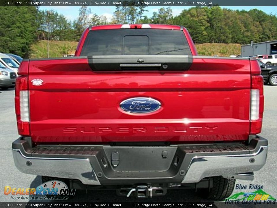 2017 Ford F250 Super Duty Lariat Crew Cab 4x4 Ruby Red / Camel Photo #4