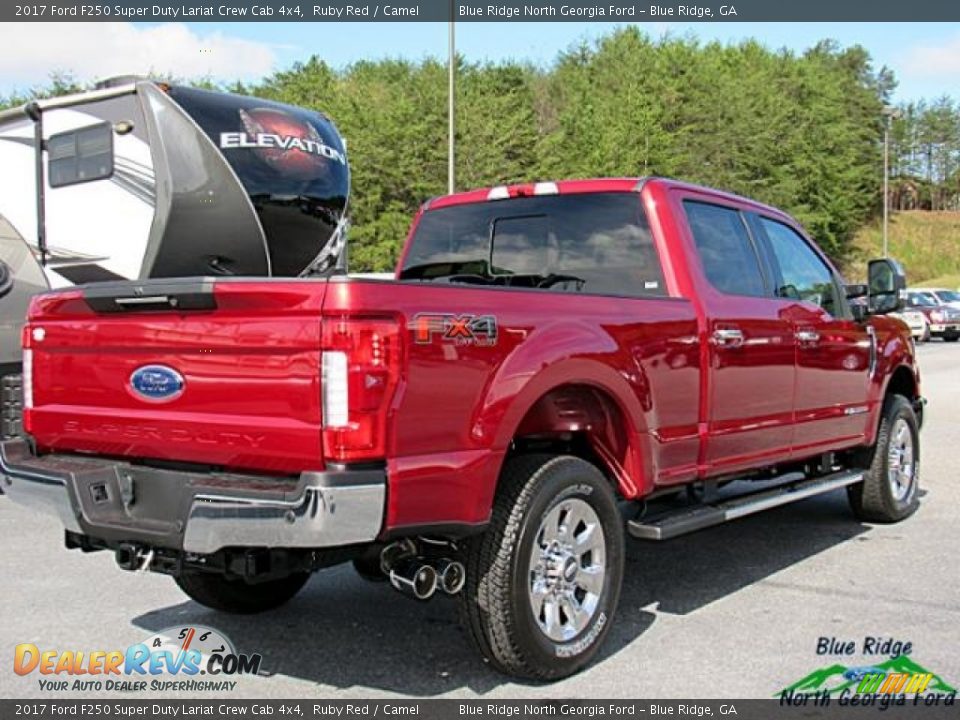 2017 Ford F250 Super Duty Lariat Crew Cab 4x4 Ruby Red / Camel Photo #5