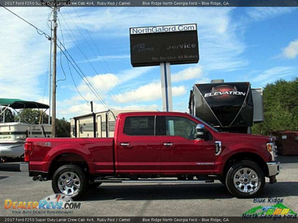 2017 Ford F250 Super Duty Lariat Crew Cab 4x4 Ruby Red / Camel Photo #6
