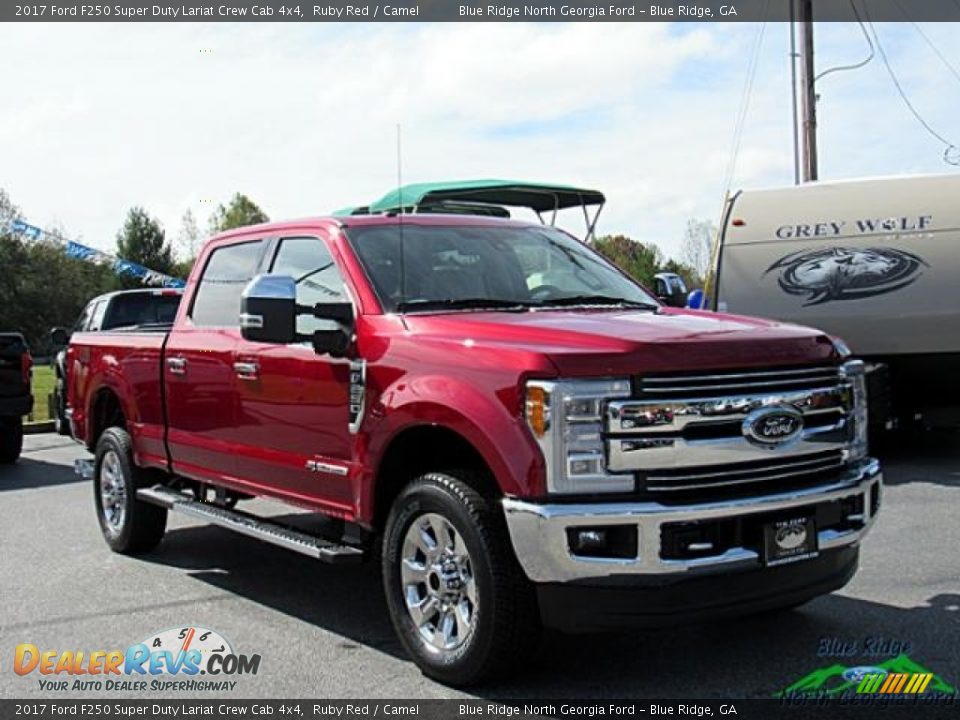 2017 Ford F250 Super Duty Lariat Crew Cab 4x4 Ruby Red / Camel Photo #7