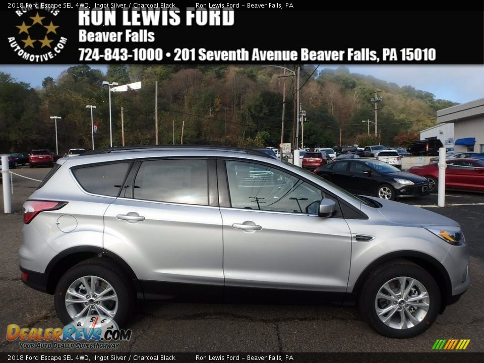 2018 Ford Escape SEL 4WD Ingot Silver / Charcoal Black Photo #1