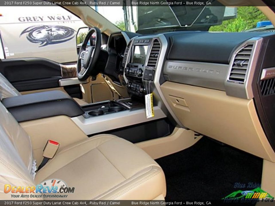 2017 Ford F250 Super Duty Lariat Crew Cab 4x4 Ruby Red / Camel Photo #34