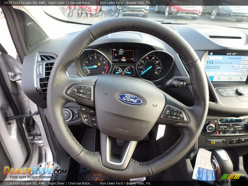 2018 Ford Escape SEL 4WD Ingot Silver / Charcoal Black Photo #17