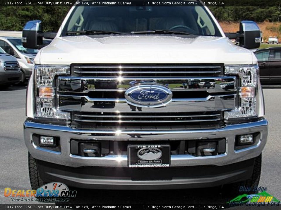 2017 Ford F250 Super Duty Lariat Crew Cab 4x4 White Platinum / Camel Photo #8