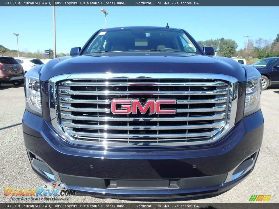 2018 GMC Yukon SLT 4WD Dark Sapphire Blue Metallic / Cocoa/Dune Photo #2
