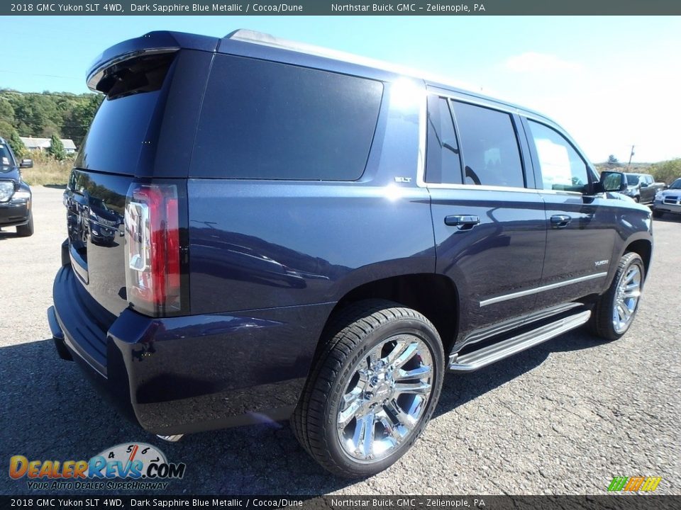 2018 GMC Yukon SLT 4WD Dark Sapphire Blue Metallic / Cocoa/Dune Photo #5