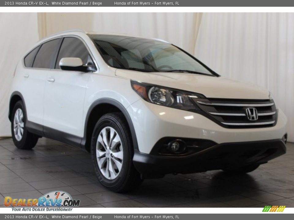 2013 Honda CR-V EX-L White Diamond Pearl / Beige Photo #2