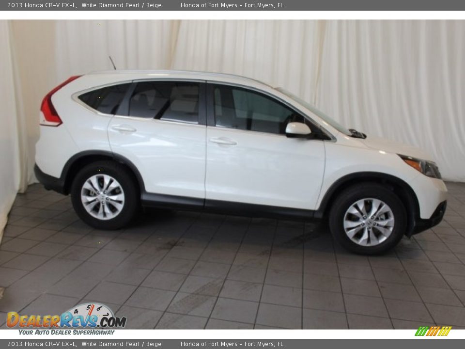 2013 Honda CR-V EX-L White Diamond Pearl / Beige Photo #3