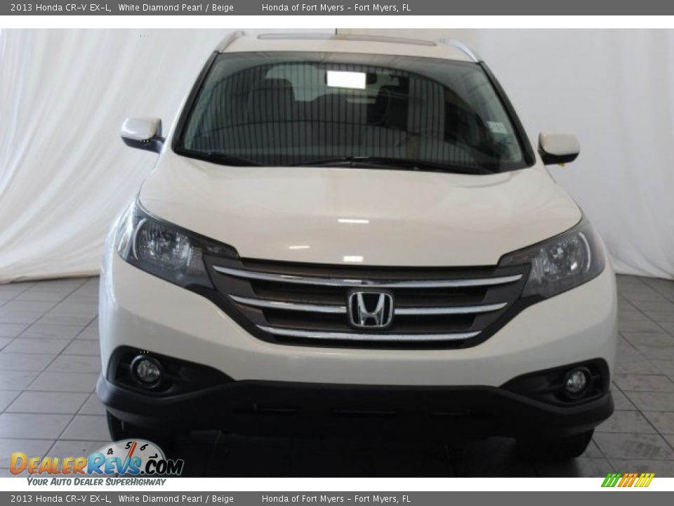 2013 Honda CR-V EX-L White Diamond Pearl / Beige Photo #4