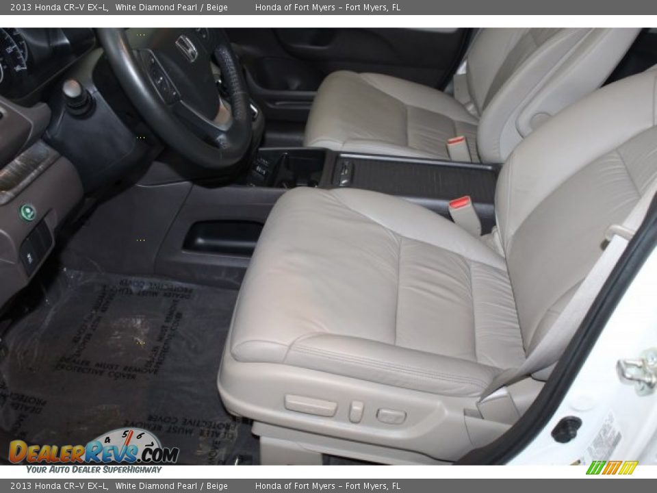 2013 Honda CR-V EX-L White Diamond Pearl / Beige Photo #11