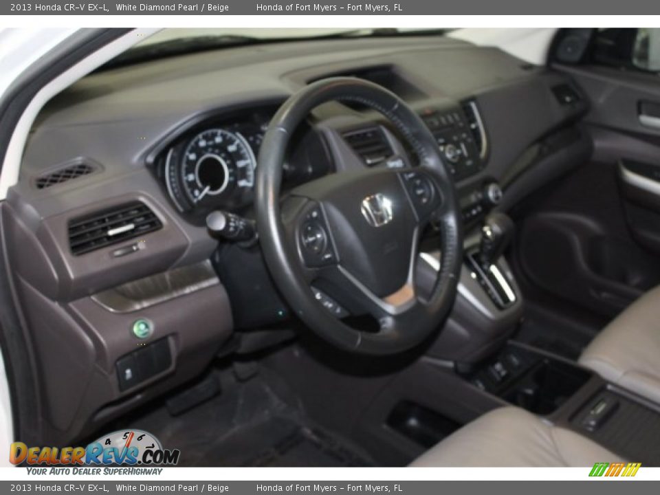 2013 Honda CR-V EX-L White Diamond Pearl / Beige Photo #12