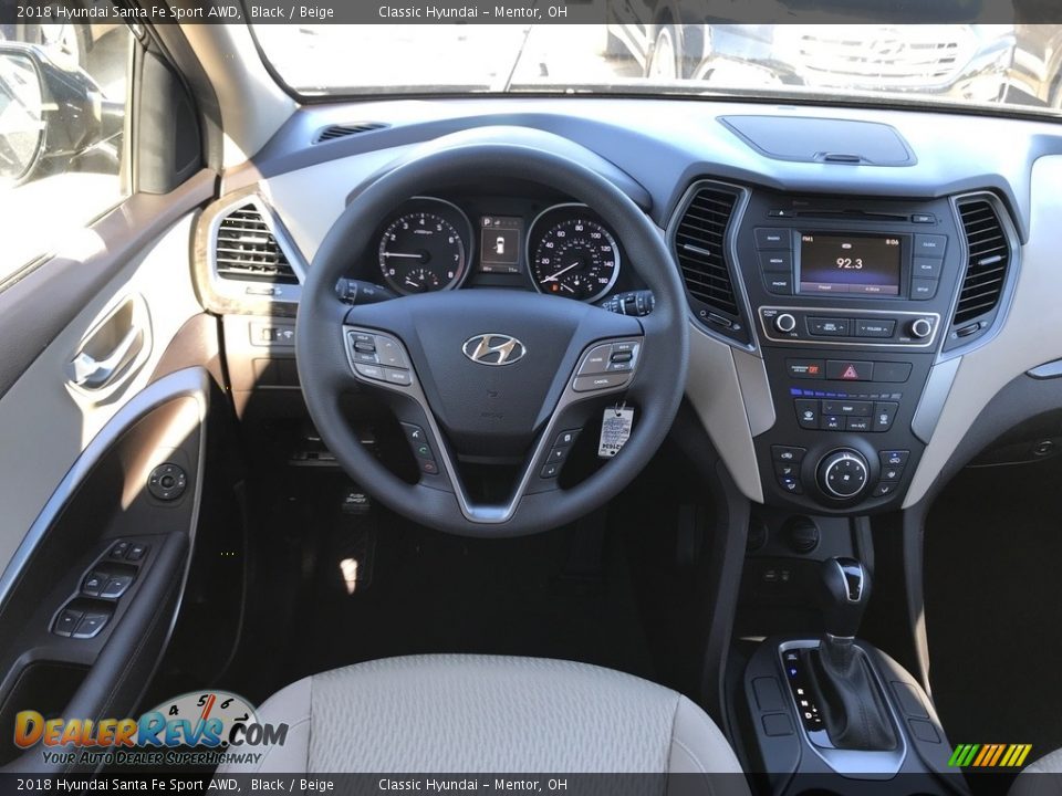2018 Hyundai Santa Fe Sport AWD Black / Beige Photo #3