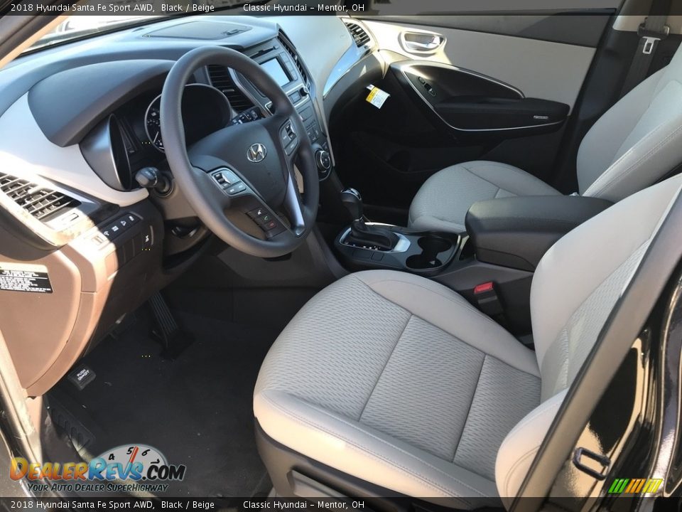 2018 Hyundai Santa Fe Sport AWD Black / Beige Photo #4