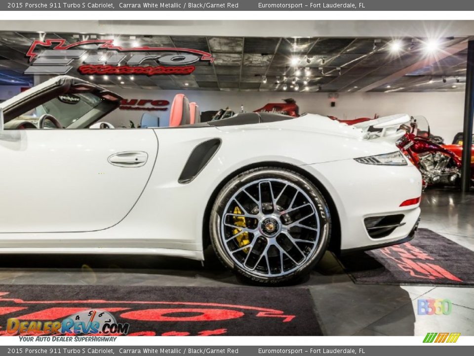 2015 Porsche 911 Turbo S Cabriolet Carrara White Metallic / Black/Garnet Red Photo #18