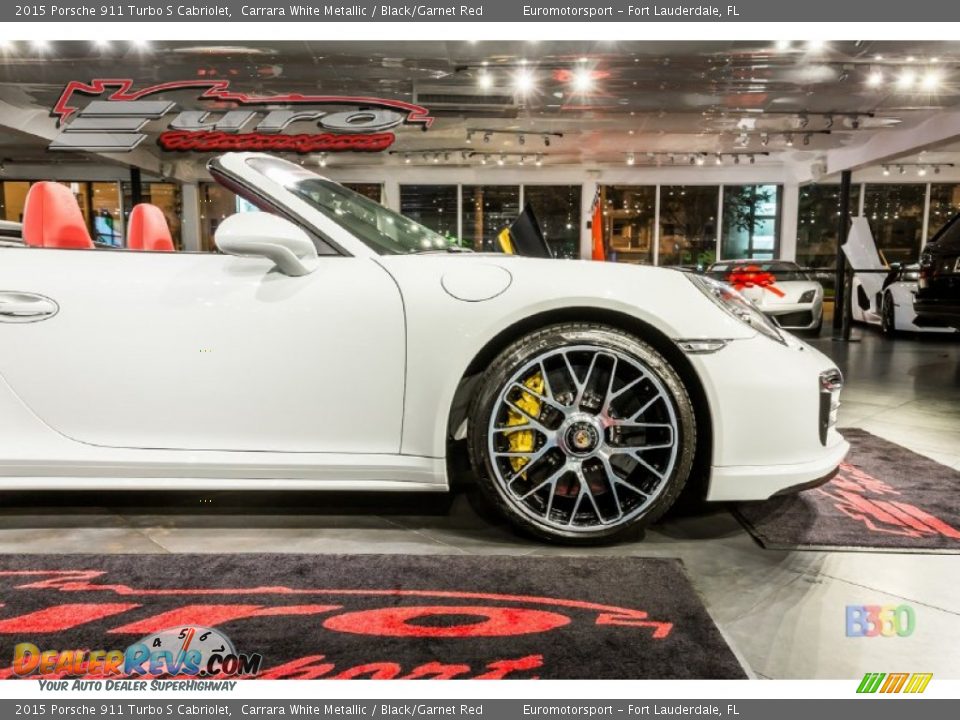 2015 Porsche 911 Turbo S Cabriolet Carrara White Metallic / Black/Garnet Red Photo #23