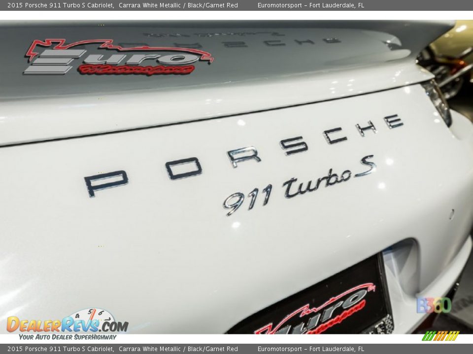 2015 Porsche 911 Turbo S Cabriolet Carrara White Metallic / Black/Garnet Red Photo #26
