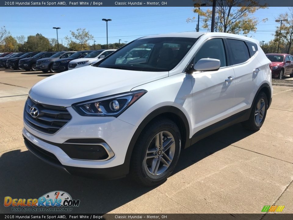 2018 Hyundai Santa Fe Sport AWD Pearl White / Beige Photo #1