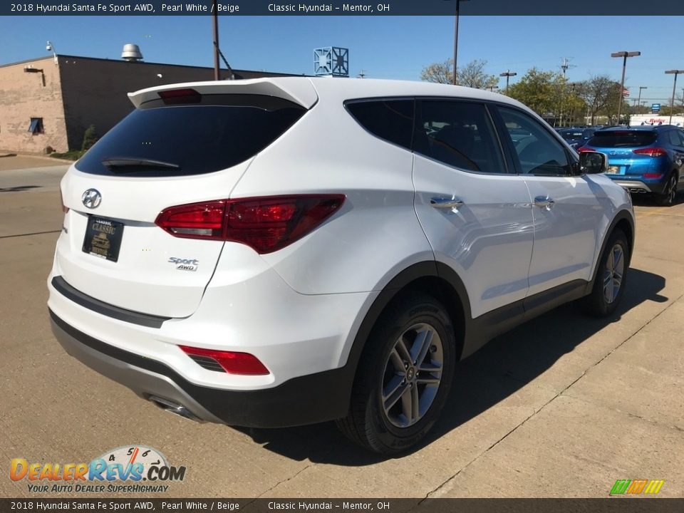 2018 Hyundai Santa Fe Sport AWD Pearl White / Beige Photo #2