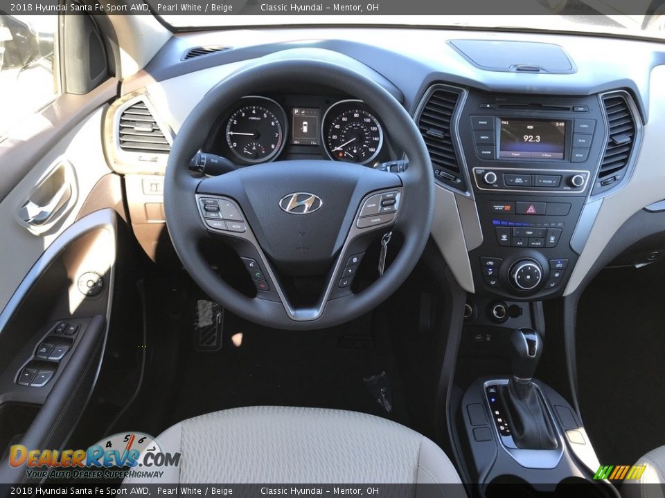 2018 Hyundai Santa Fe Sport AWD Pearl White / Beige Photo #3