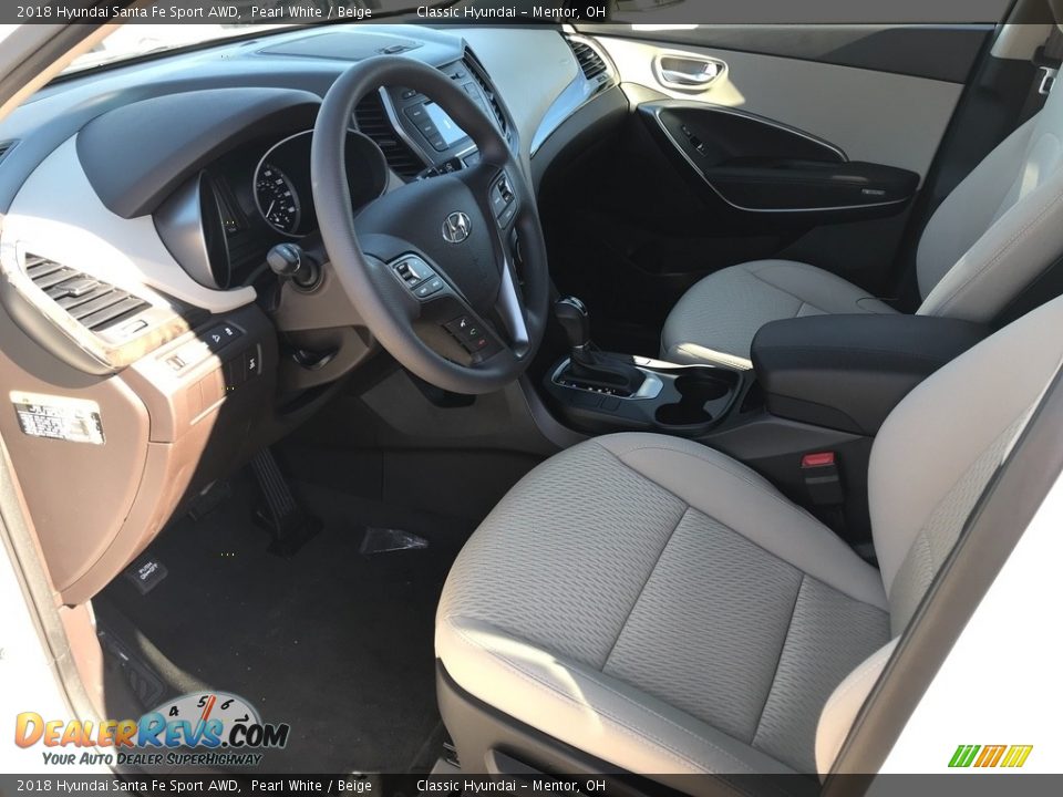 2018 Hyundai Santa Fe Sport AWD Pearl White / Beige Photo #4