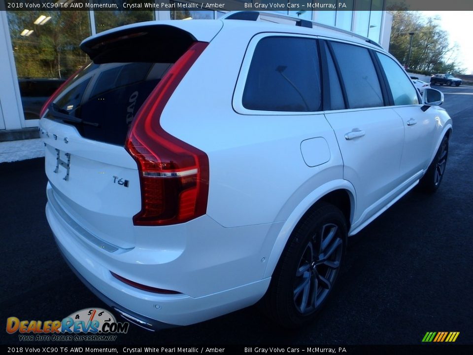 2018 Volvo XC90 T6 AWD Momentum Crystal White Pearl Metallic / Amber Photo #2