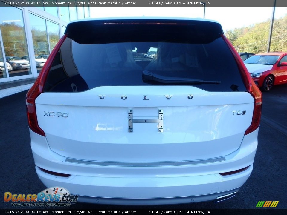 2018 Volvo XC90 T6 AWD Momentum Crystal White Pearl Metallic / Amber Photo #3