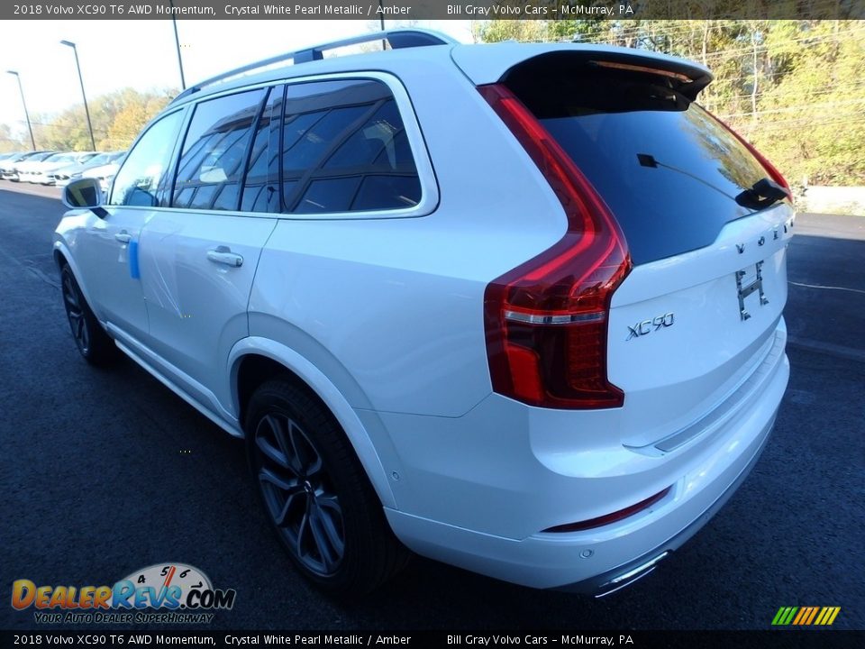 2018 Volvo XC90 T6 AWD Momentum Crystal White Pearl Metallic / Amber Photo #4