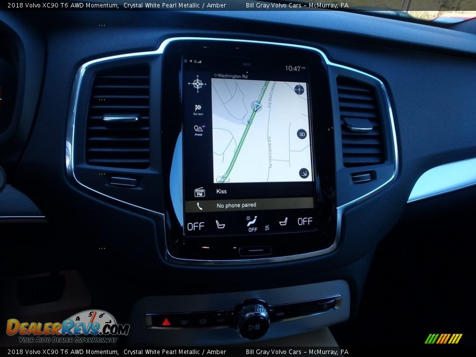 2018 Volvo XC90 T6 AWD Momentum Crystal White Pearl Metallic / Amber Photo #14