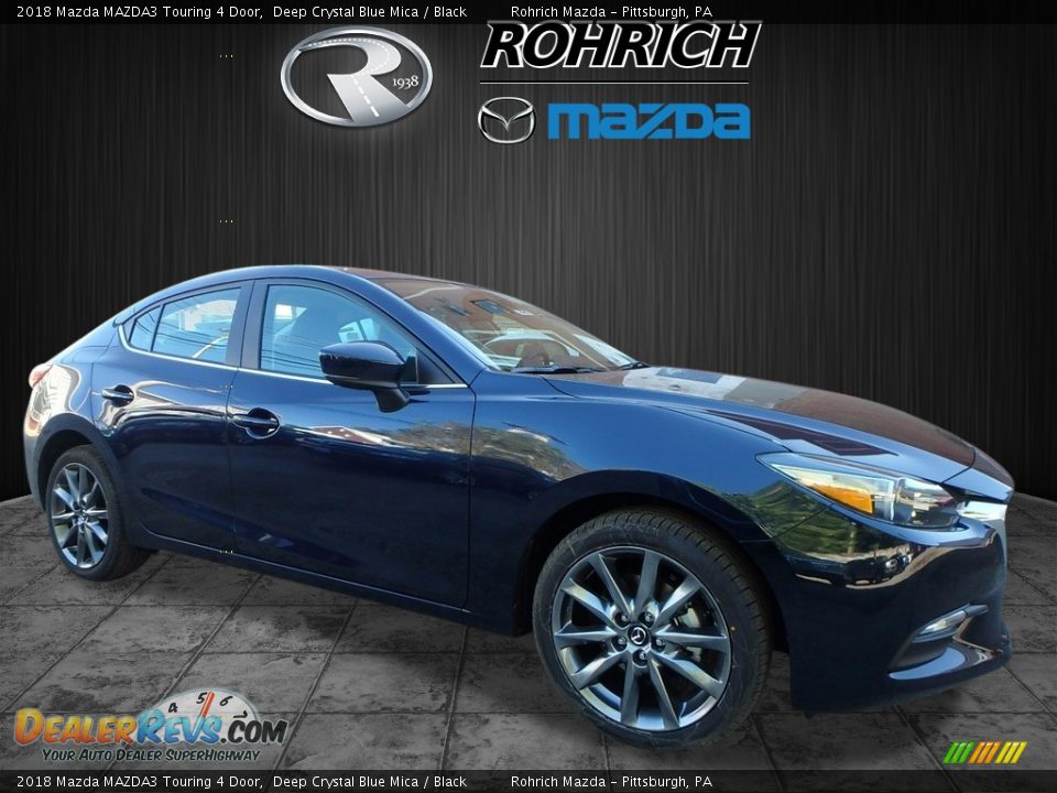 2018 Mazda MAZDA3 Touring 4 Door Deep Crystal Blue Mica / Black Photo #1